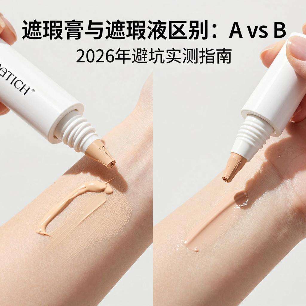 遮瑕膏和遮瑕液区别：A vs B到底怎么选？2026年避坑实测指南第二张图