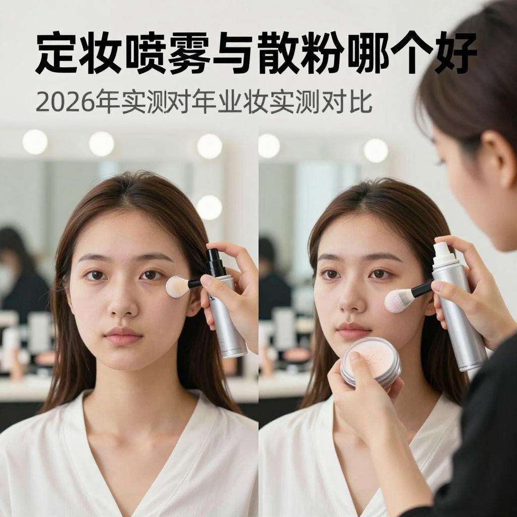 定妆喷雾和散粉哪个好?2026年实测对比:控油、持妆、妆感一次讲透 定妆喷雾和散粉哪个好?2026年实测对比:控油、持妆、妆感一次讲透第一张图